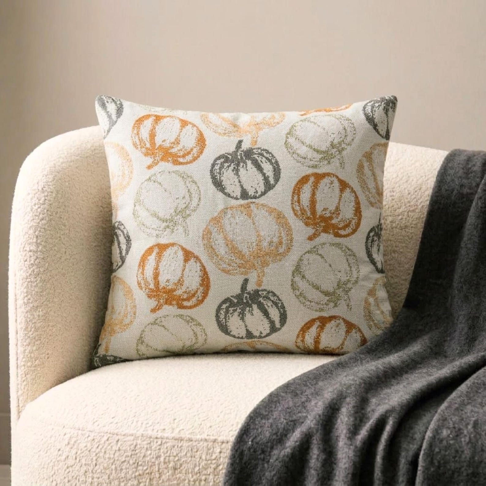 Spiced Pumpkin Throw Pillow Cover