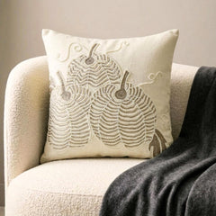 Pearl Kissed Pumpkin Throw Pillow Cover