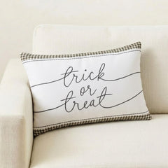 Black & White Jacquard Decorative Lumbar  Pillow Cover - Trick Or Treat