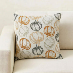 Orange Woven Jacquard Pumpkin Throw Pillow Cover - Spiced Pumpkin