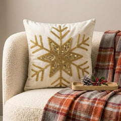 Gold Velvet Handmade Throw Pillow Cover - Gold Flake