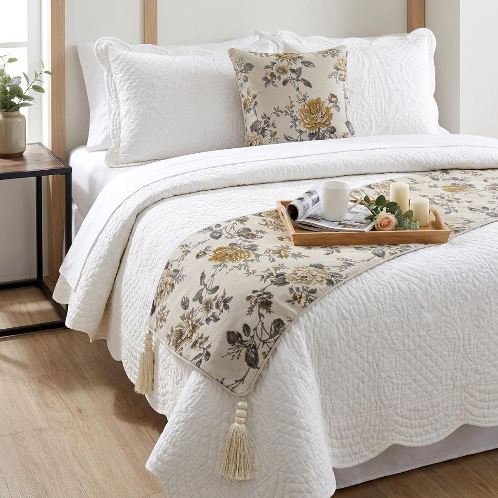 Royal Meadow Decorative Bed Runner and Pillow Cover
