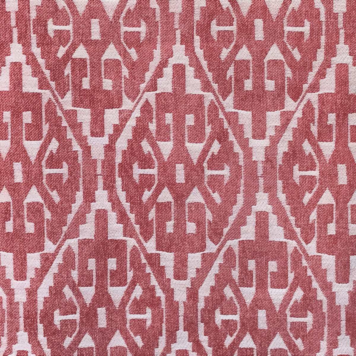 Moroccan Red And White Cototn Linen Fabric By The Yard