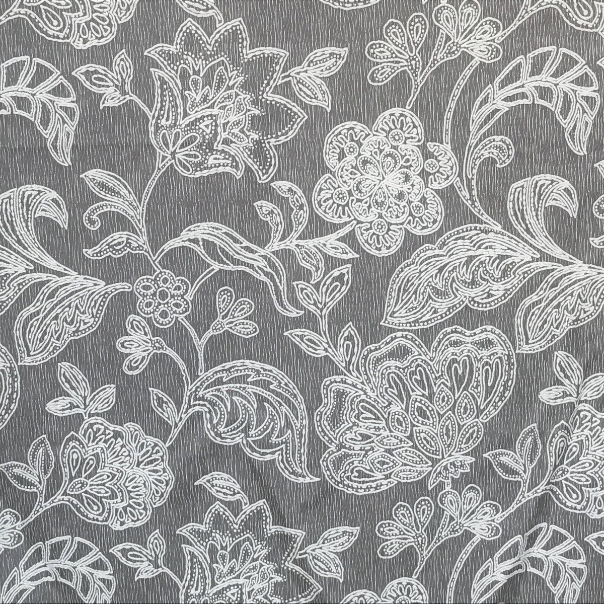 Gray And Ivory Cototn Fabric By The Yard