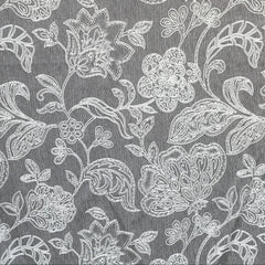 Gray And Ivory Cototn Fabric By The Yard