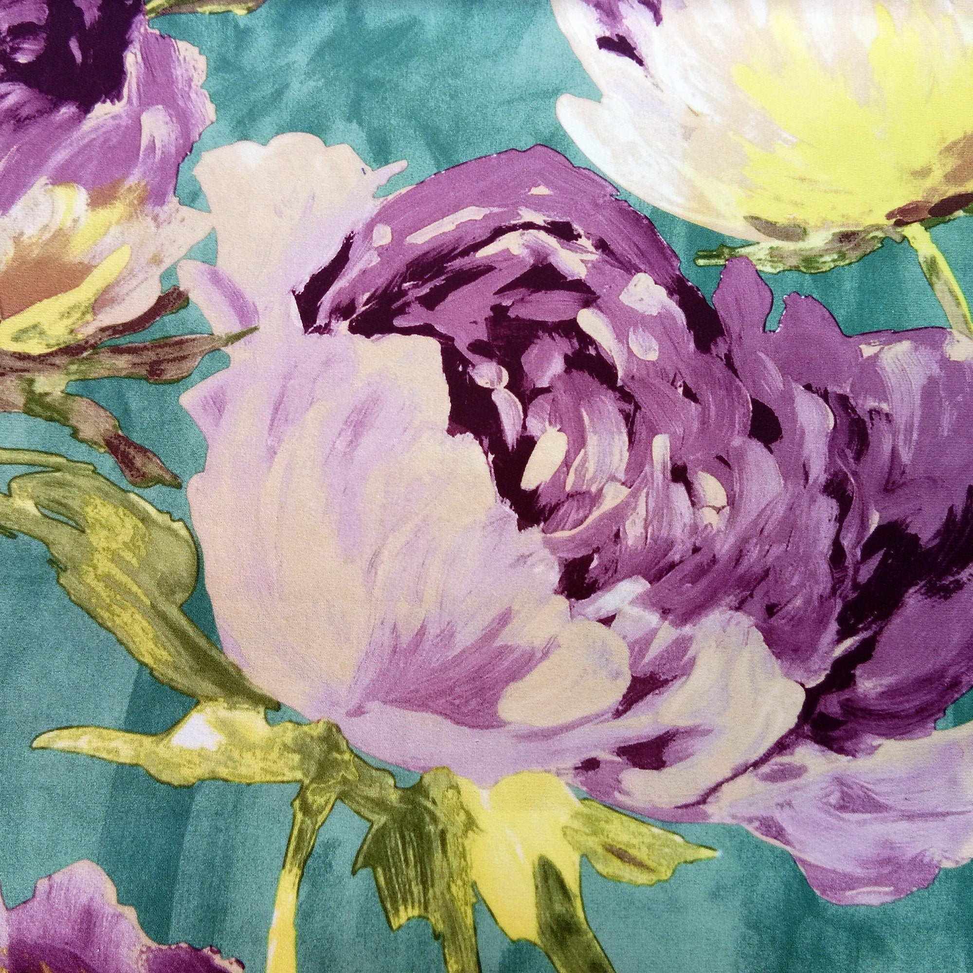 Pink Roses Printed Velvet Fabric By The Yard