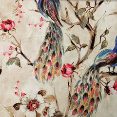 I Love Peacocks Cotton Spun Fabric By The Yard