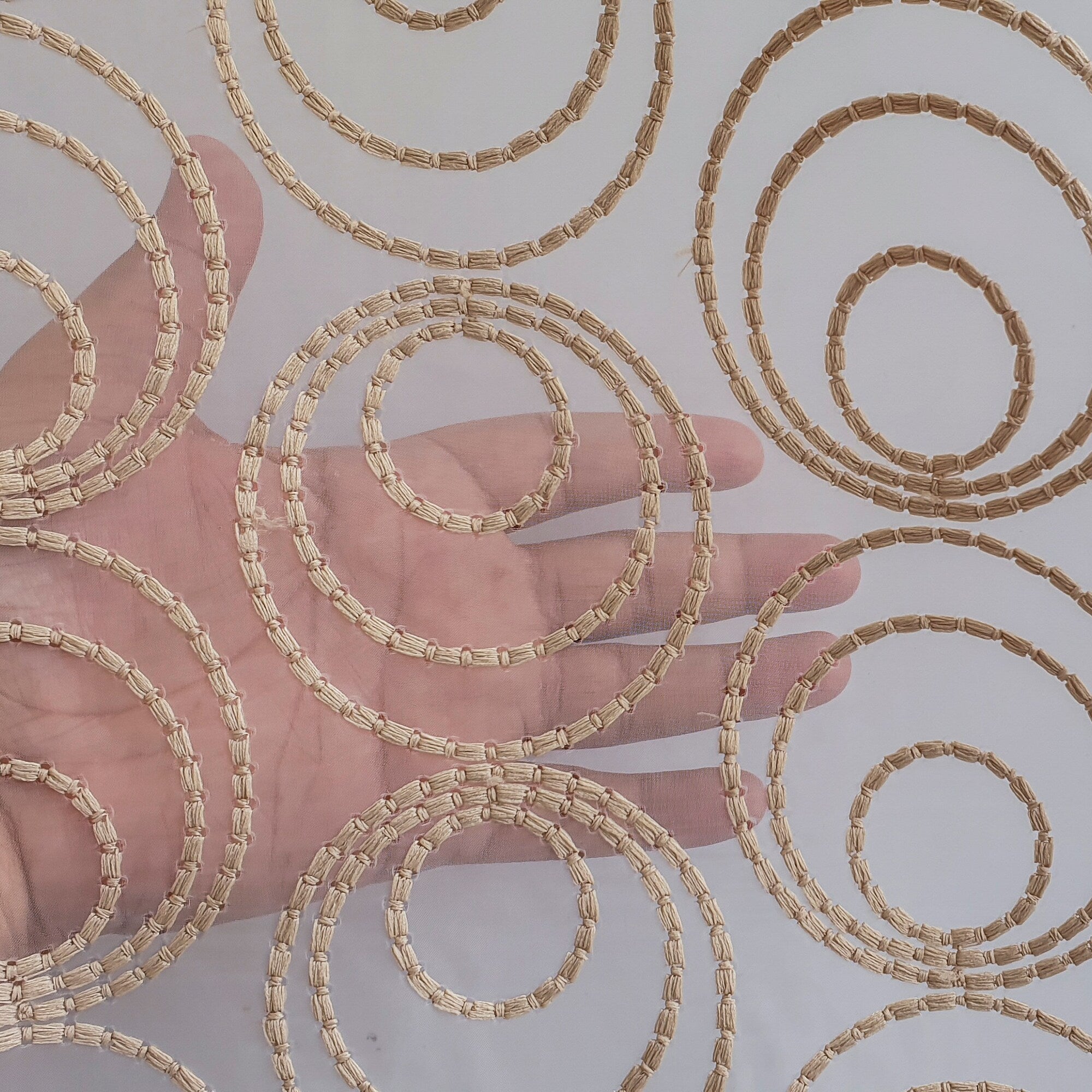 Fawn Circles Sheer Curtain Fabric By The Yard