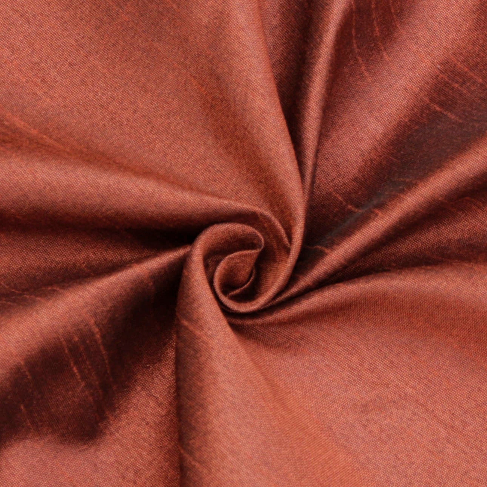 Rust Faux Silk Fabric By The Yard