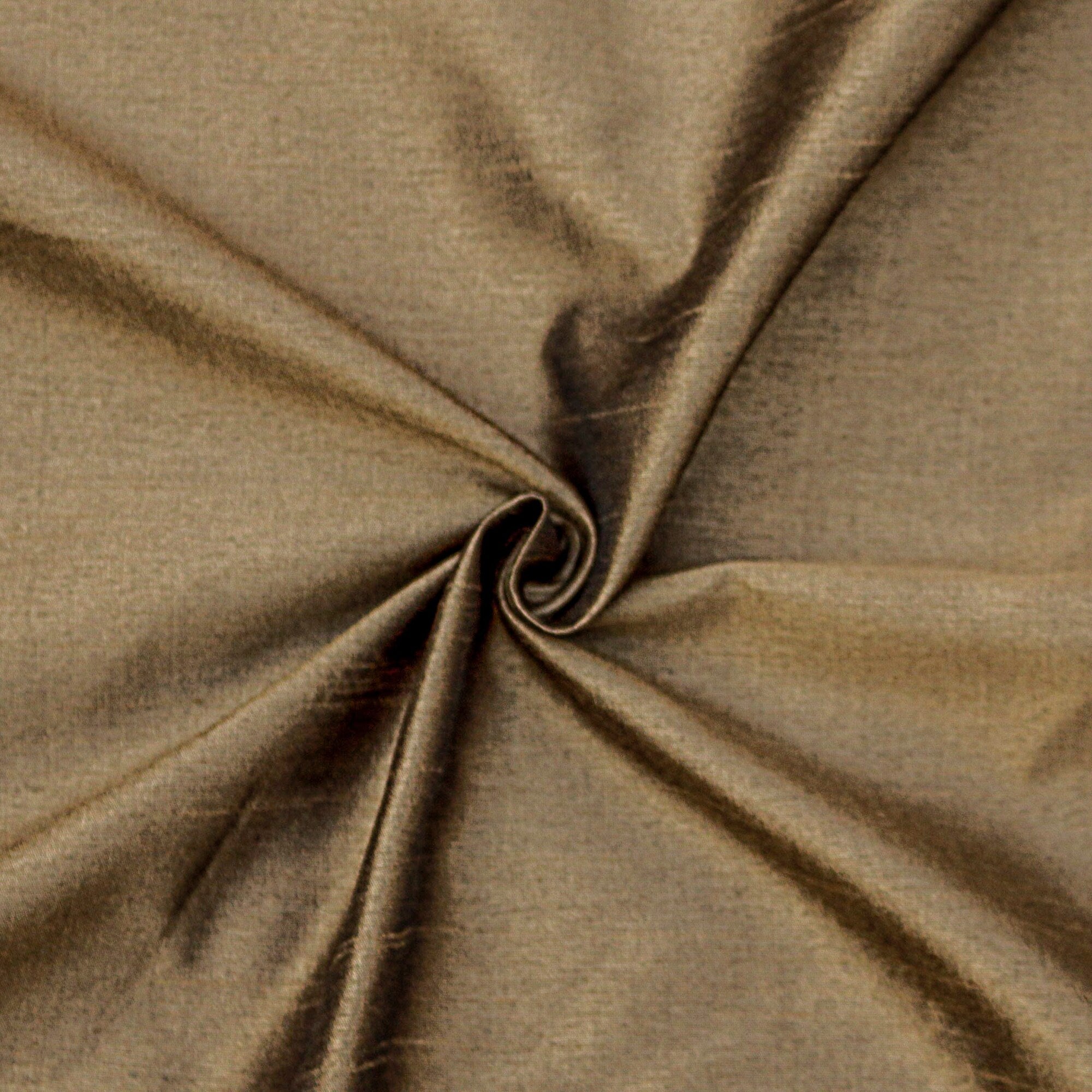 Medium Brown Faux Silk Fabric By The Yard