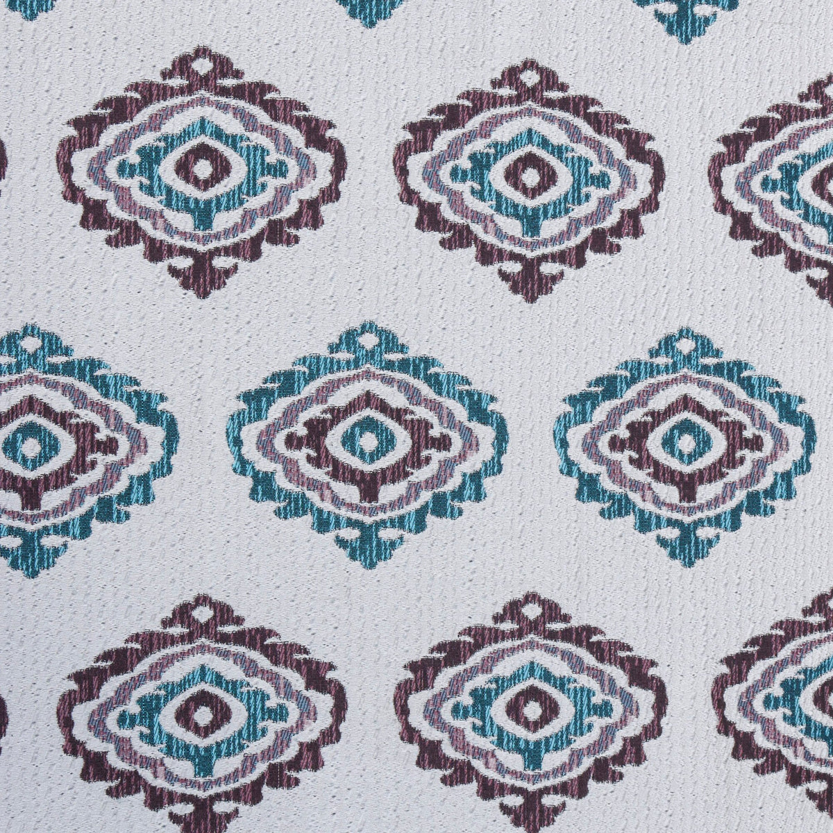 Burgundy And Teal Jacquard Fabric By The Yard