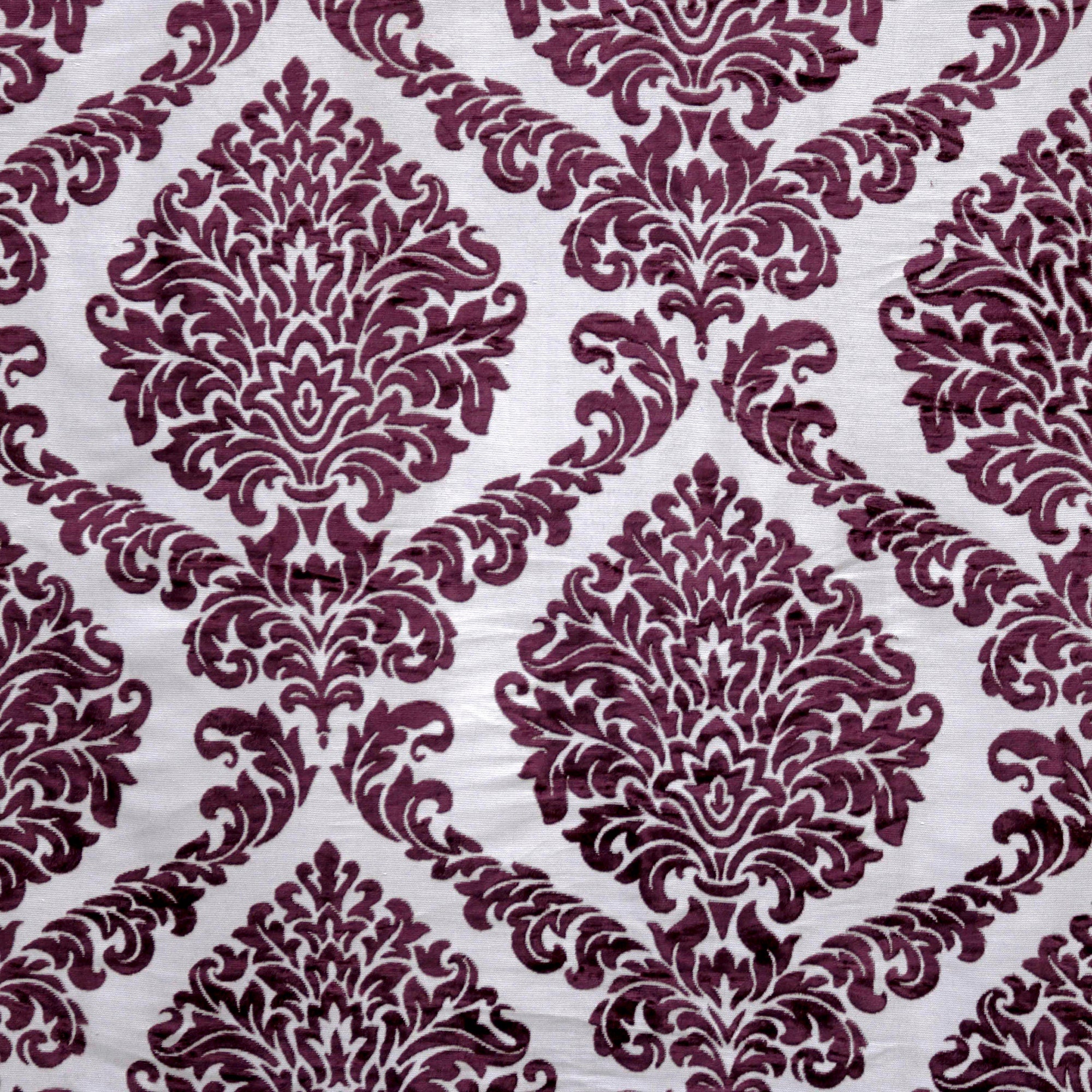 Purple Burntout Velvet Fabric By The Yard