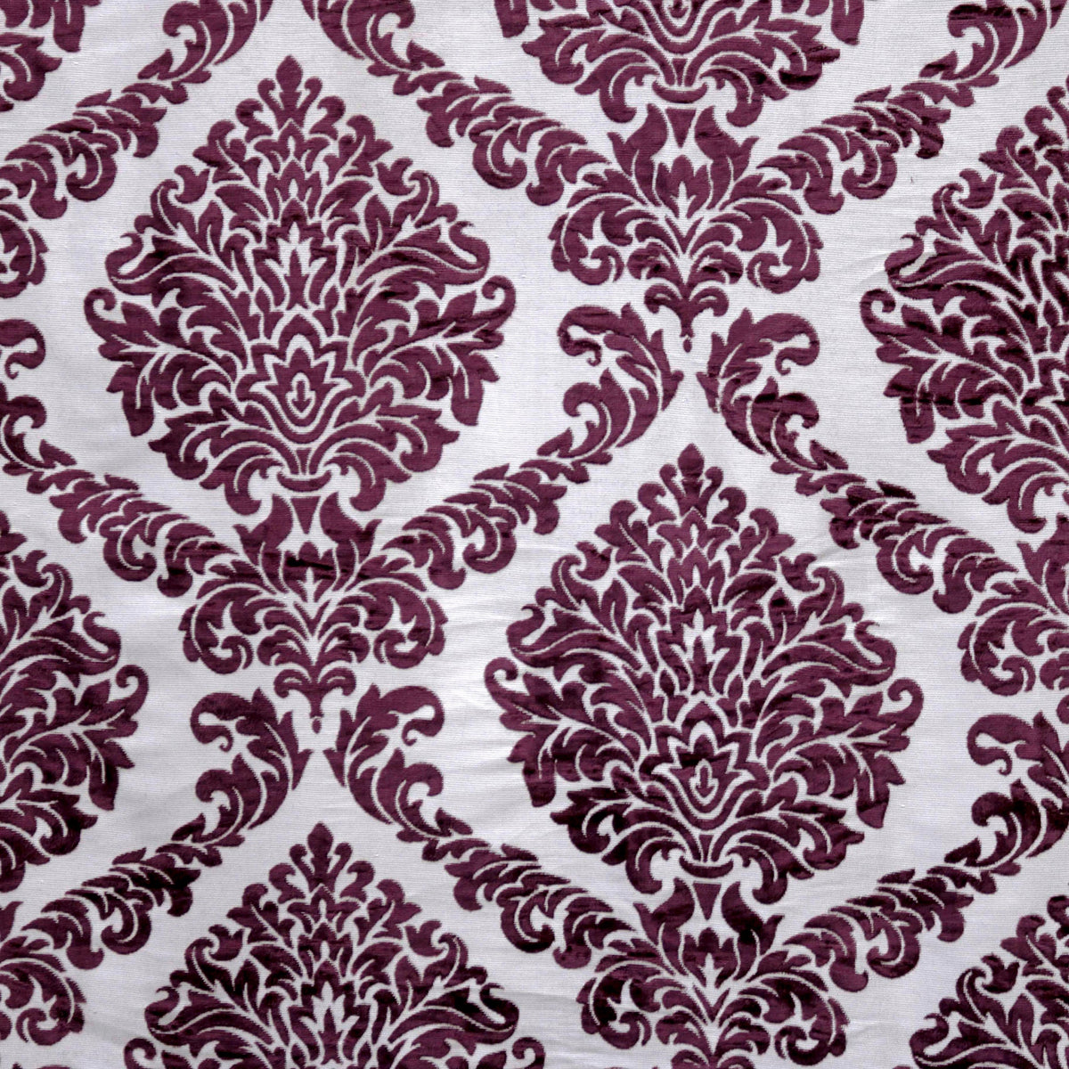 Purple Burntout Velvet Fabric By The Yard