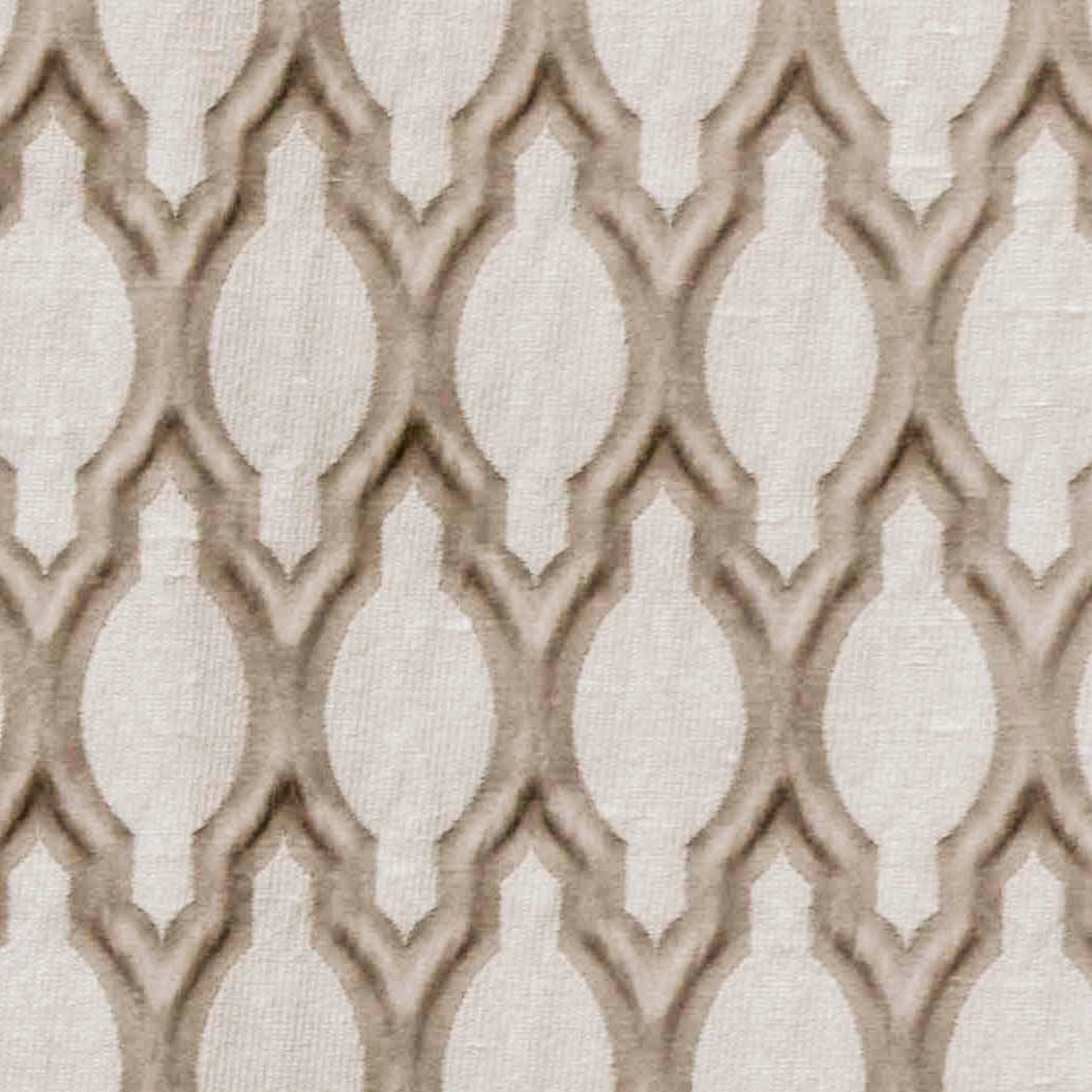 Beige Ogee Jacquard Fabric By The Yard