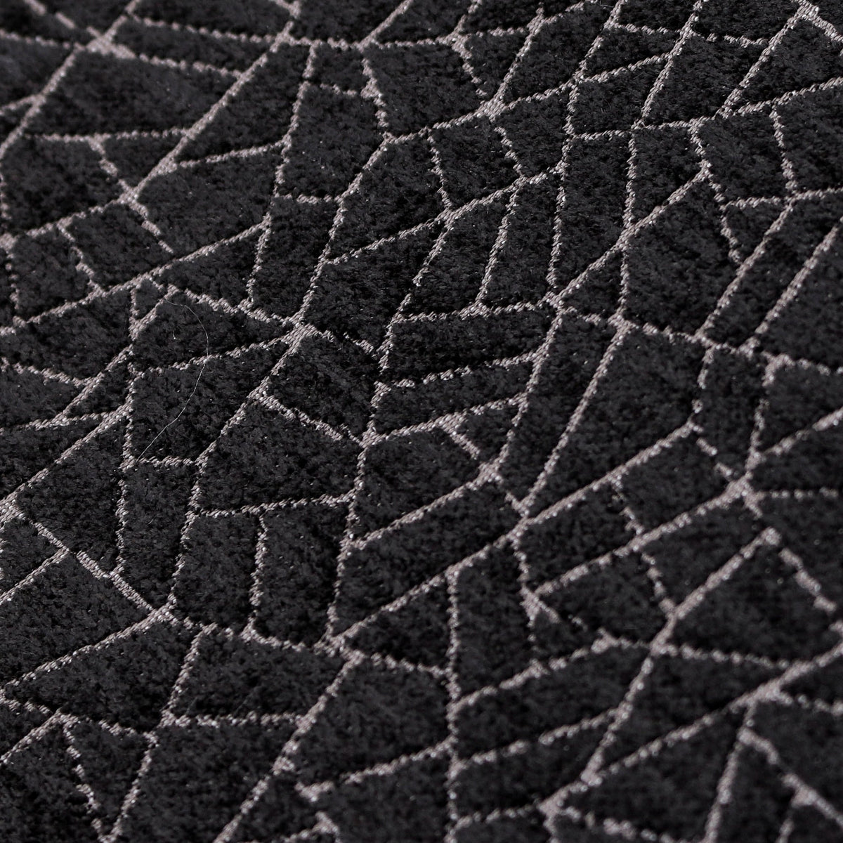 Black Web Jacquard Velvet Fabric By The Yard