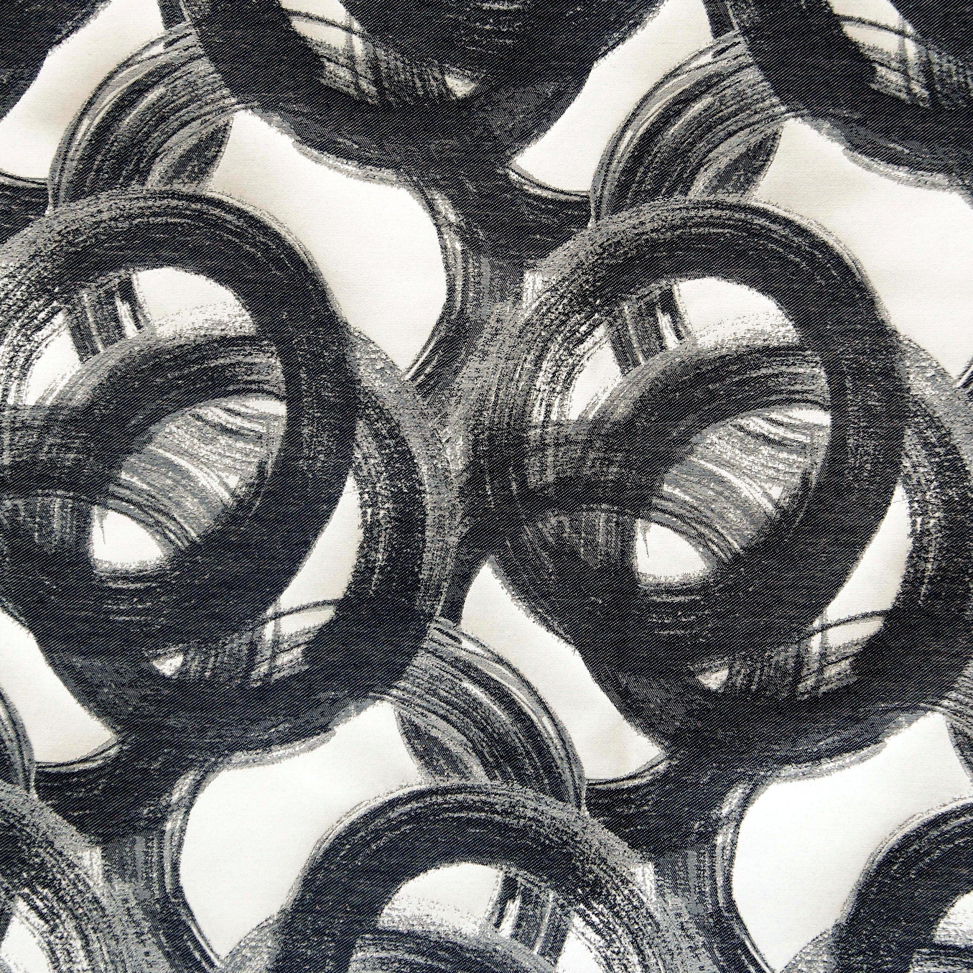 Midnight Circles Jacquard Velvet Fabric By The Yard