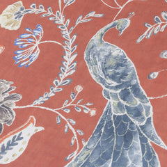 Lovely Peacocks Printed Cotton Fabric By The Yard