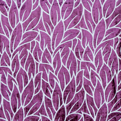 Purple Leaves Velvet Fabric By The Yard