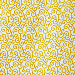 Mimosa Yellow Scrolls Poly Viscose Burnout Velvet Fabric By The Yard