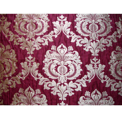 Ruby Royal Damask Jacquard Weave Fabric By The Yard