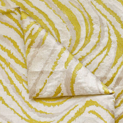 Chartreuse Waves Woven Fabric By The Yard