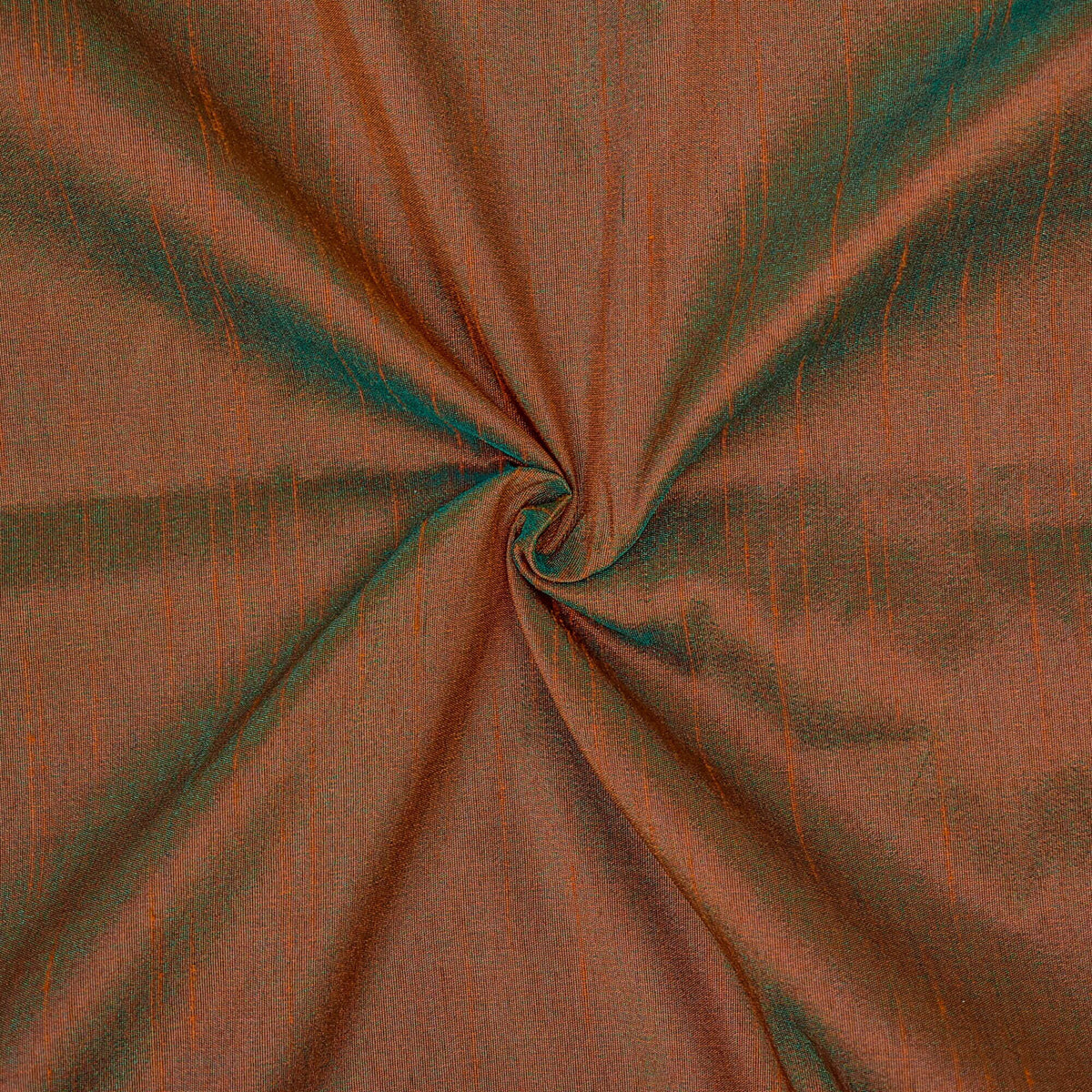 Rust And Green Faux Silk Fabric By The Yard