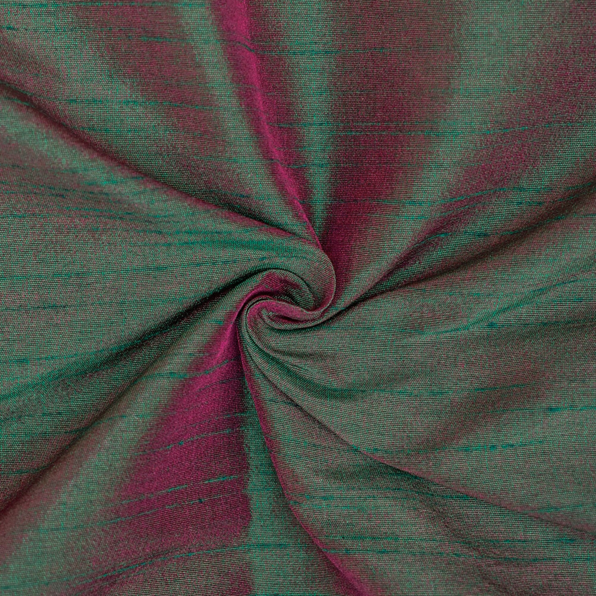 Green And Fuchsia Faux Silk Fabric By The Yard