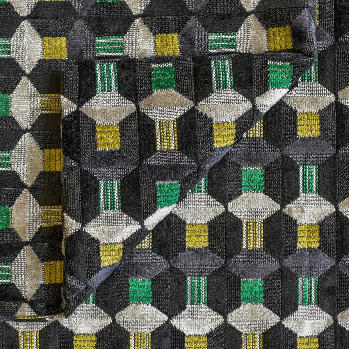 Gray Yellow Fabric