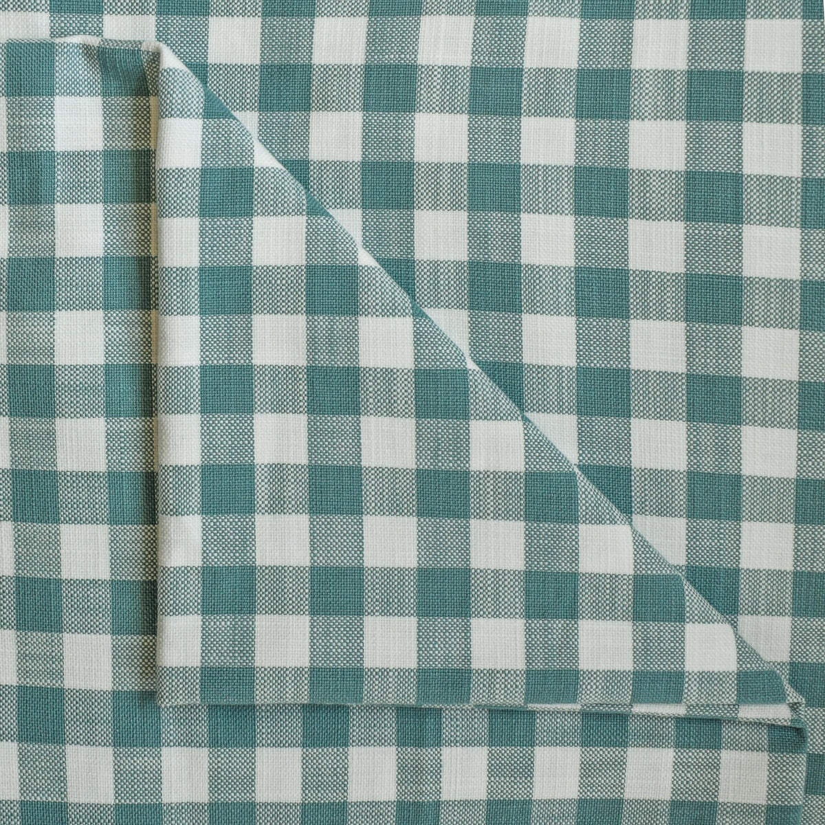 Teal Gingham Checks Cotton Fabric