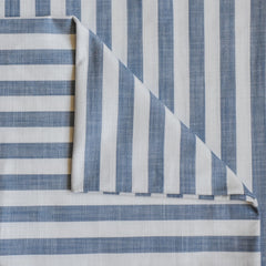 Blue Gingham Stripes Cotton Fabric