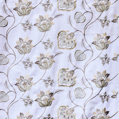 Pearl Beige Cotton Embroidery Fabric by the Yard