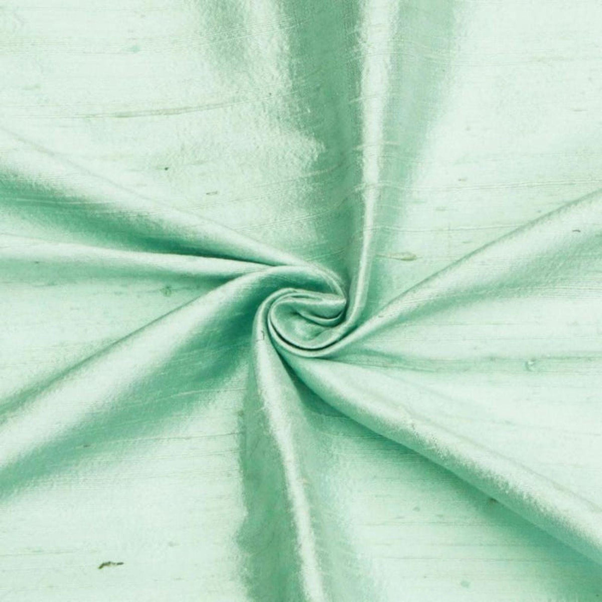 Mint Green 100% Pure Silk Dupioni Fabric By The Yard