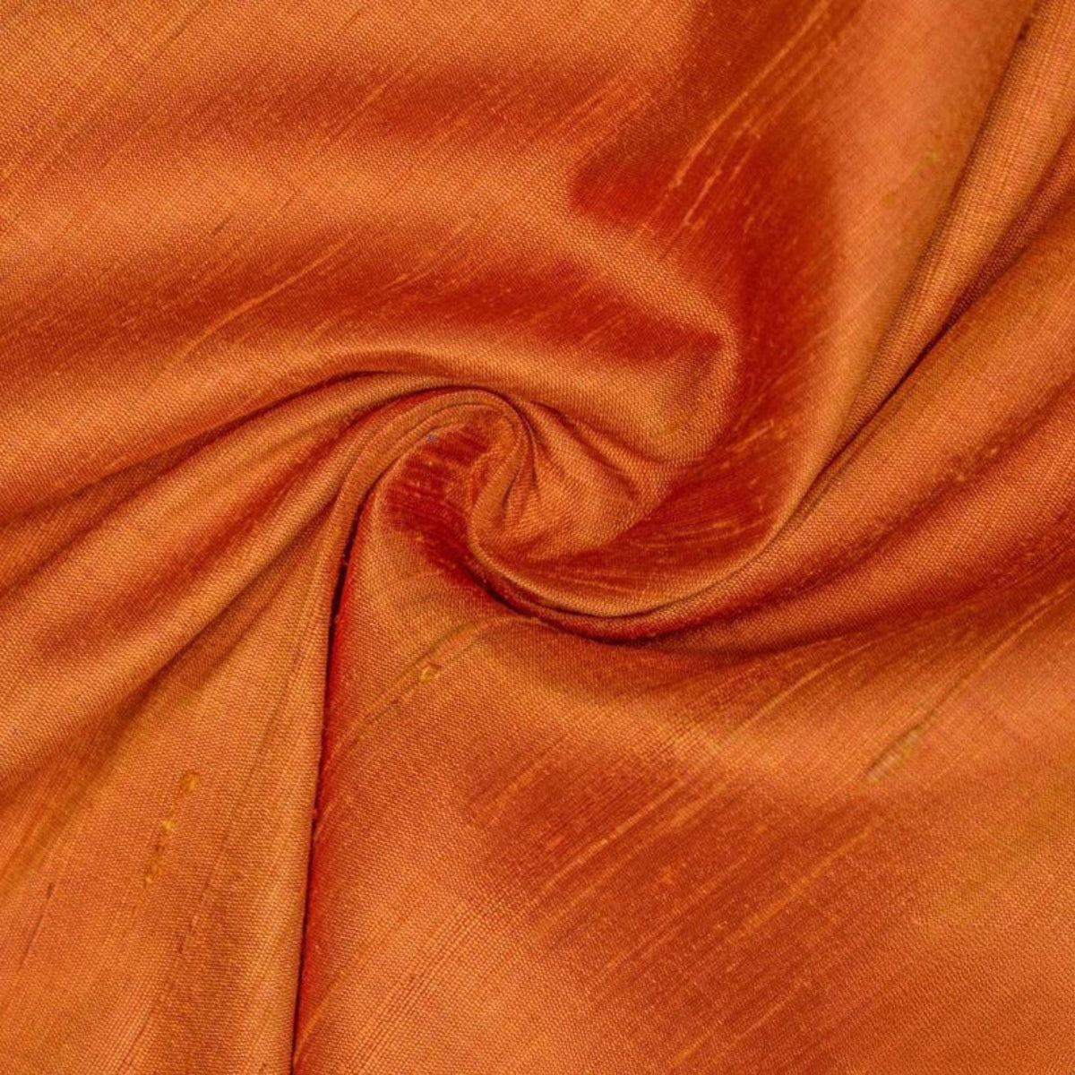 Saffron Orange 100% Pure Silk Fabric By The Yard