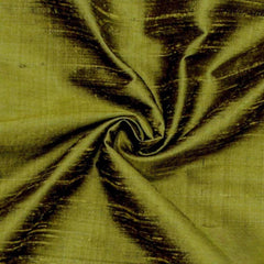 Olive Green 100% Pure Silk Fabric By The Yard