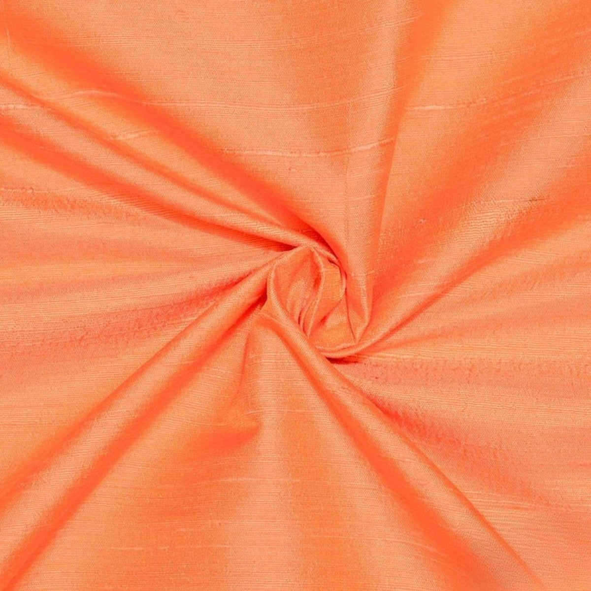 Peach Orange Silk Dupioni Fabric By The Yard