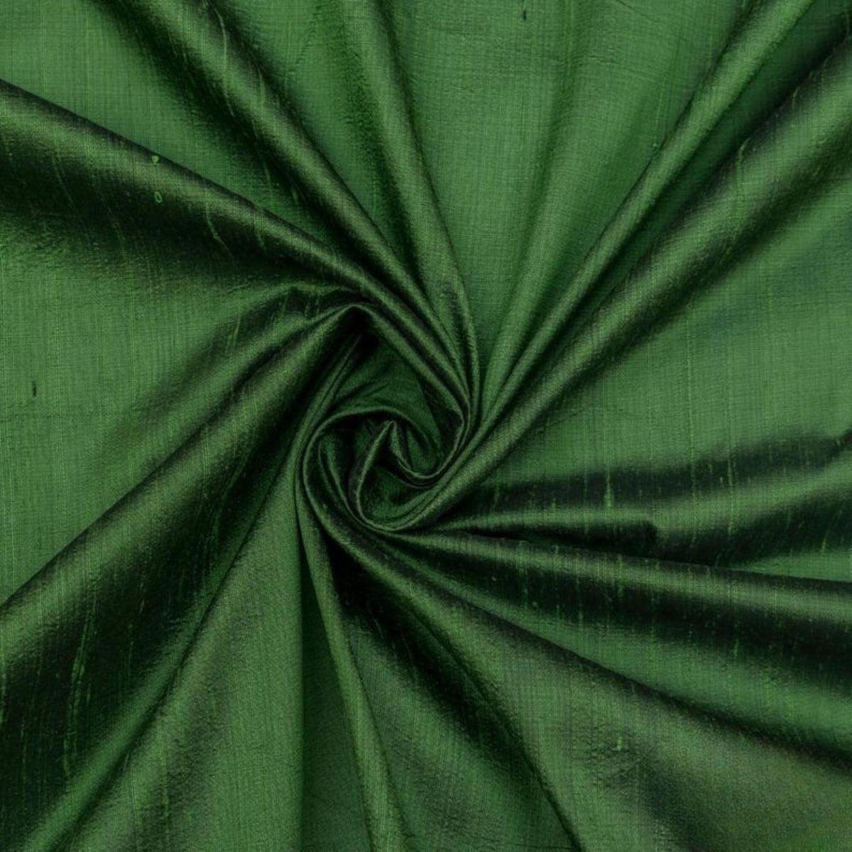 Dark Moss Green Silk Dupioni Fabric By The Yard
