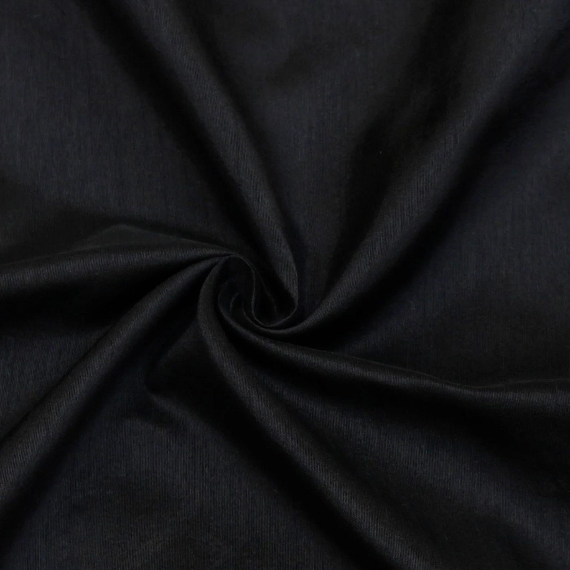 Black Faux Silk Fabric By The Yard