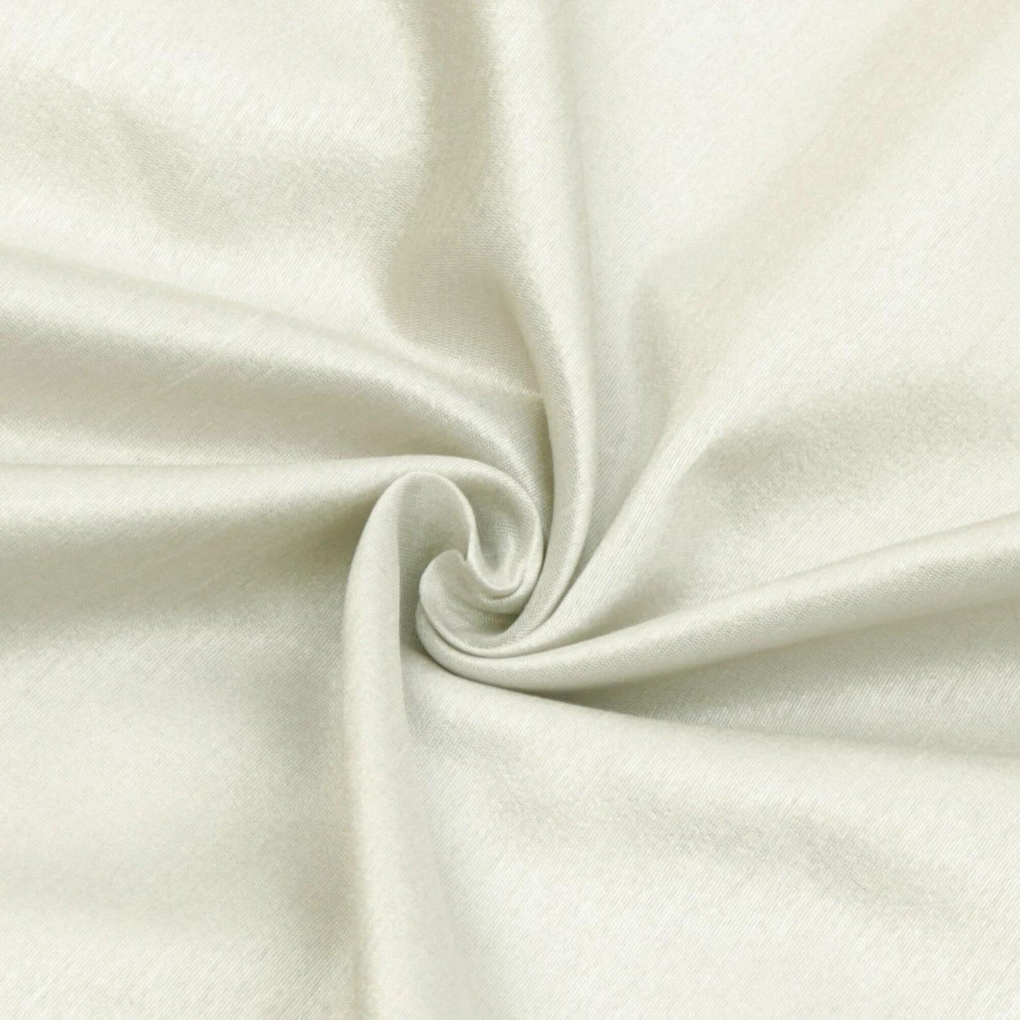 Ivory Faux Silk Fabric By The Yard, 42 inches Ivory Silk Fabric, Slubbed Faux Silk, Bridal Dress Silk Fabric, Wholesale Art Silk Fabric