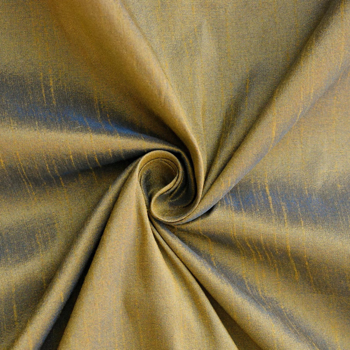 Gold And Turquoise Blue Faux Silk Fabric By The Yard