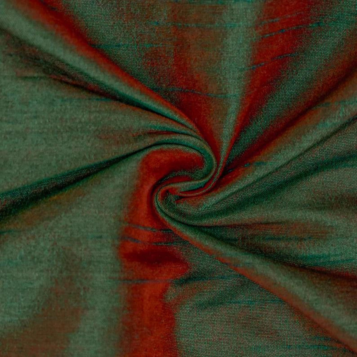 Green & Red Art Silk/Faux Silk Fabric by the Yard