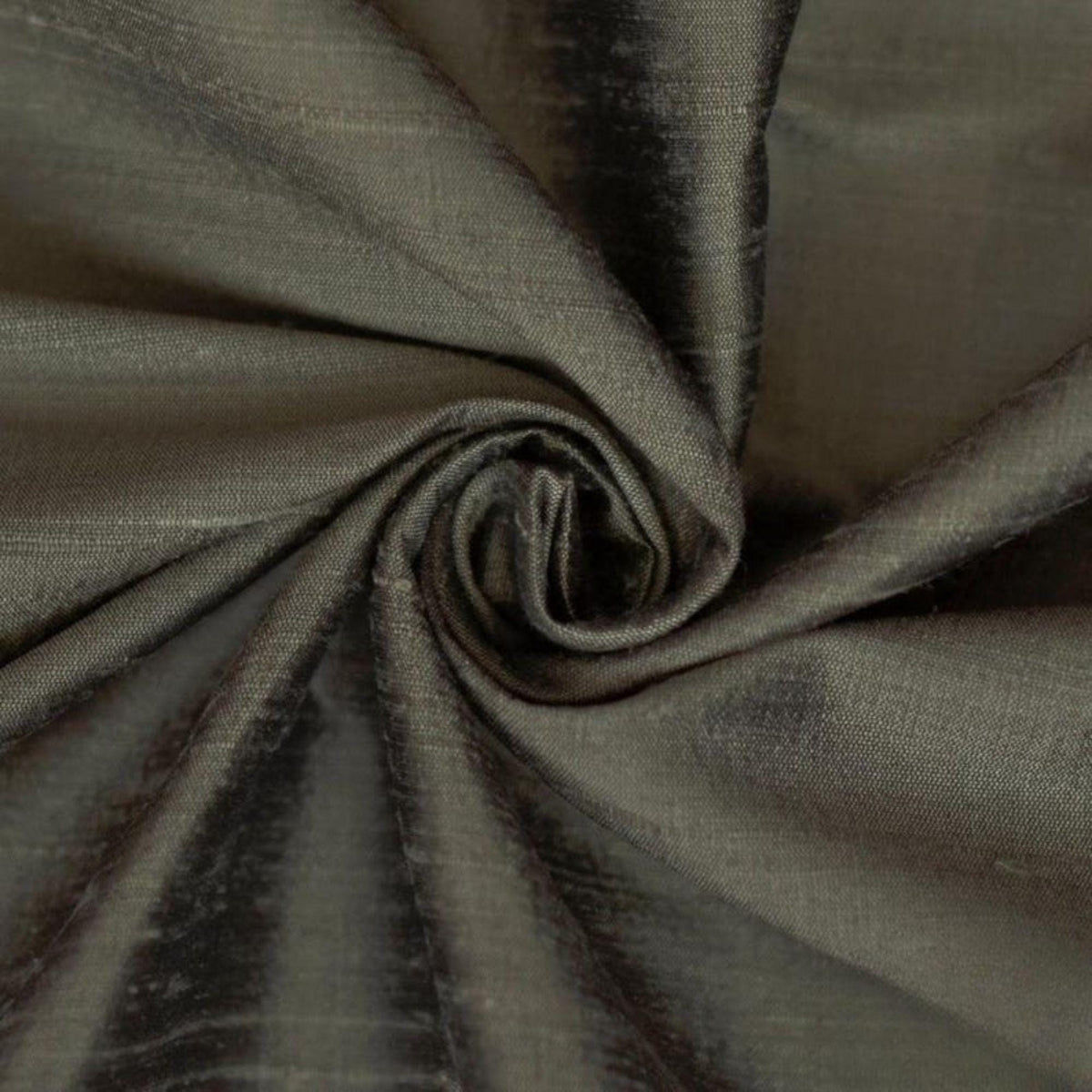 Taupe Green 100% Pure Silk Fabric By The Yard