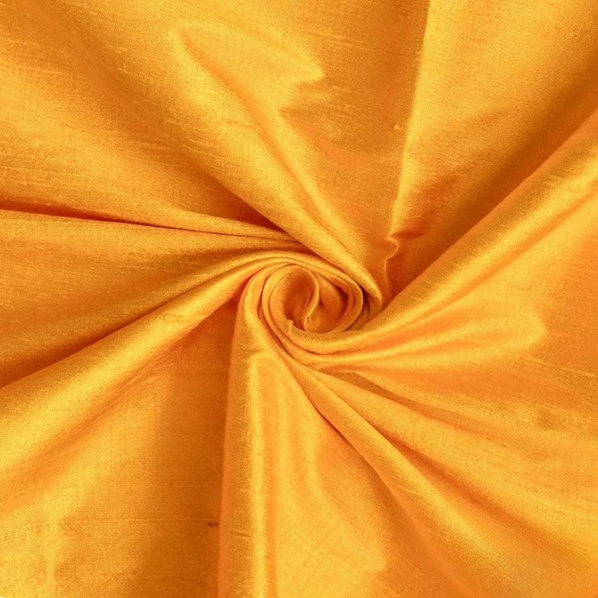 Bright Saffron Yellow 100% Pure Silk Fabric By The Yard