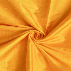 Bright Saffron Yellow 100% Pure Silk Fabric By The Yard