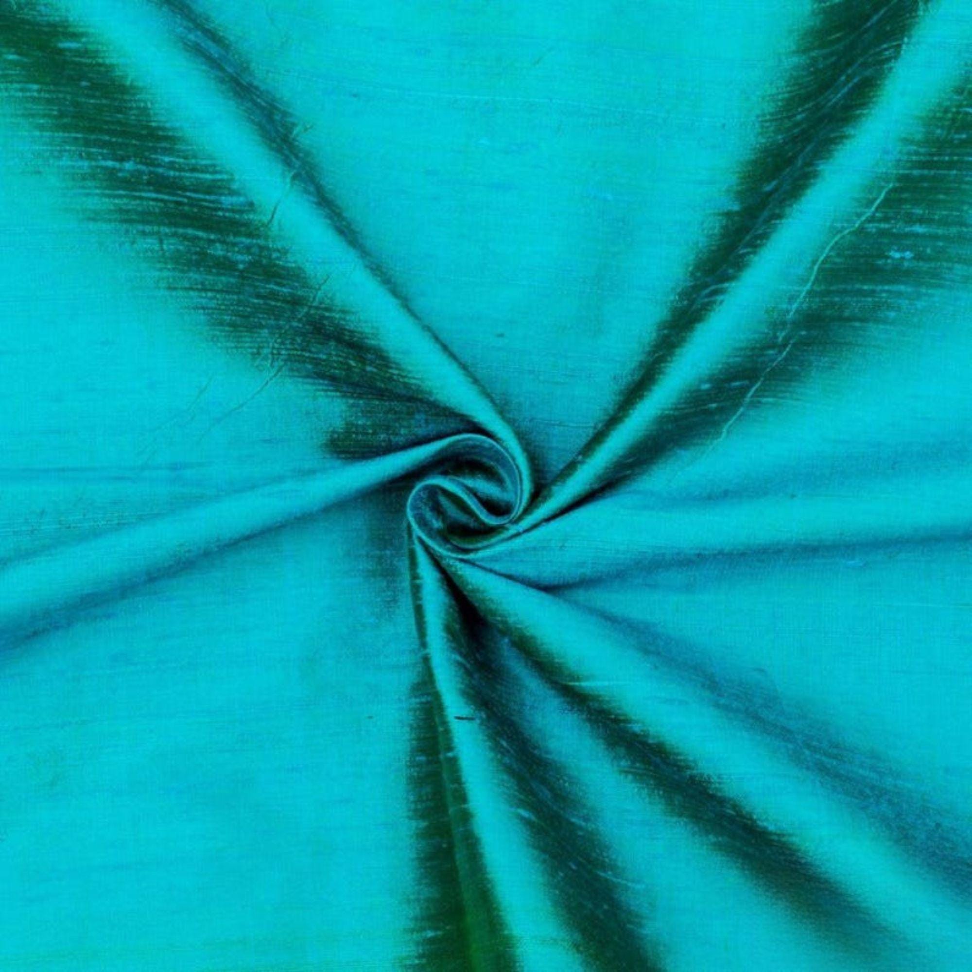 Turquoise Green 100% Pure Silk Fabric By The Yard
