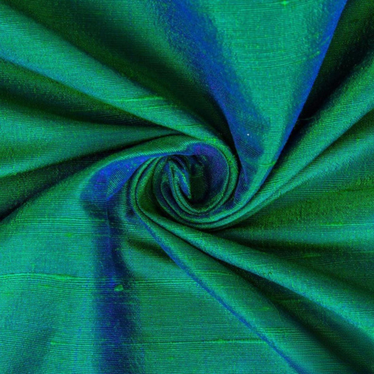 Peacock Silk Dupioni Fabric By The Yard