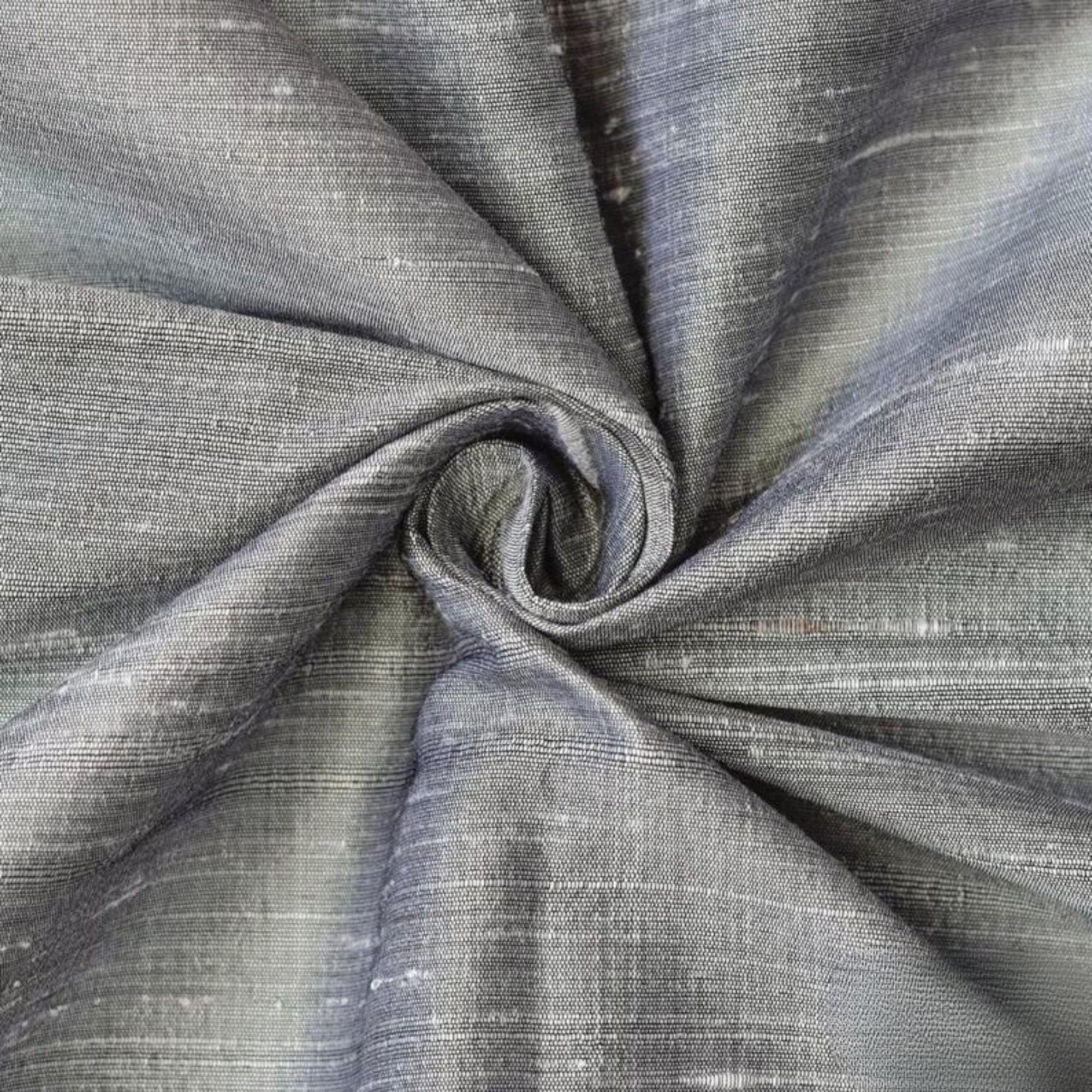 Gray Silk Dupioni Fabric By The Yard