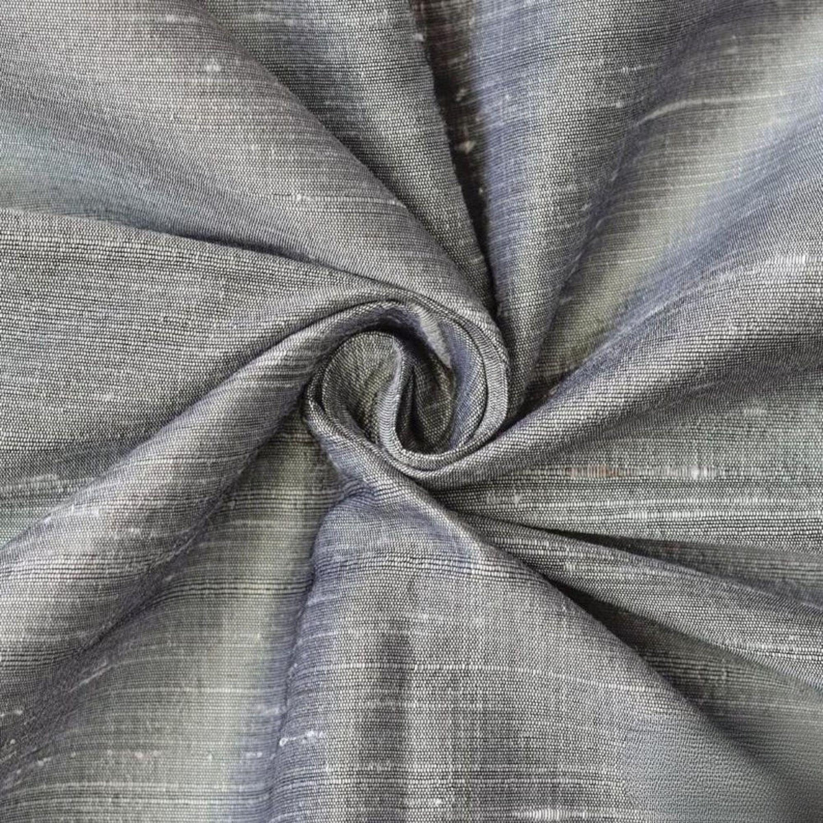 Gray Silk Dupioni Fabric By The Yard