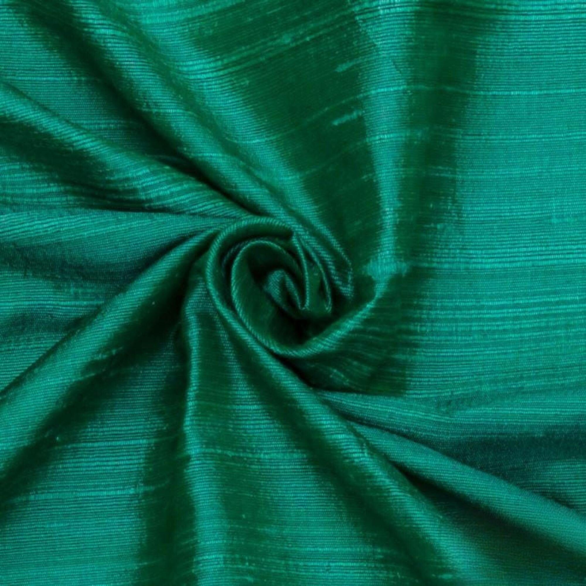 Light Emerald Green Silk Dupioni Fabric By The Yard
