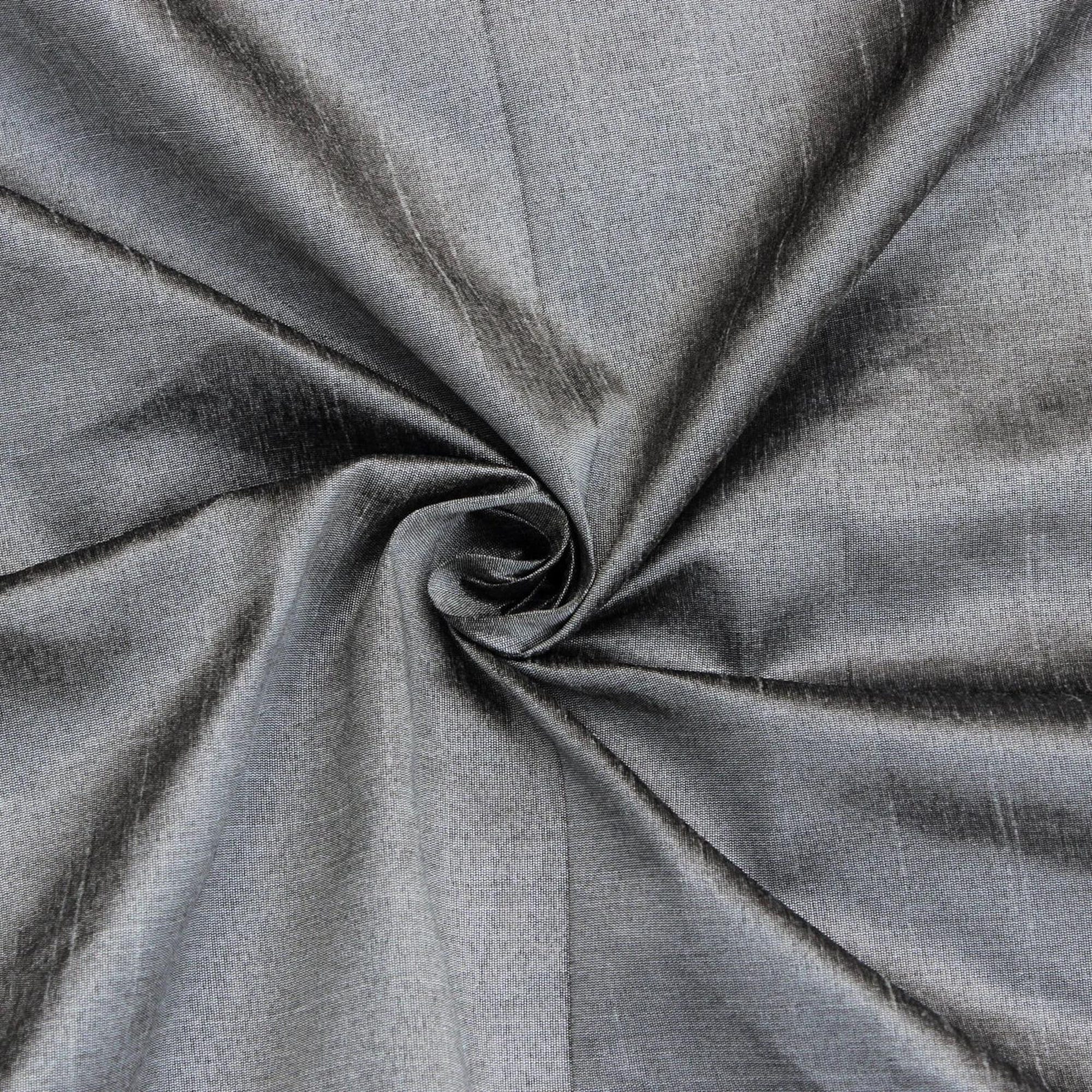Pearl Silver Faux Silk Fabric By The Yard