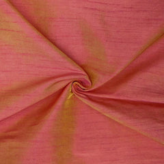 Pink & Yellow Art Silk/Faux Silk Fabric by the Yard